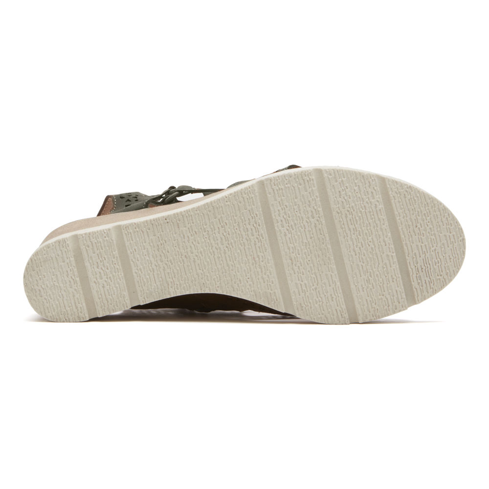 Sandalias Rockport Mujer Mexico - Hadley Bungee Verdes - HGJYS2647